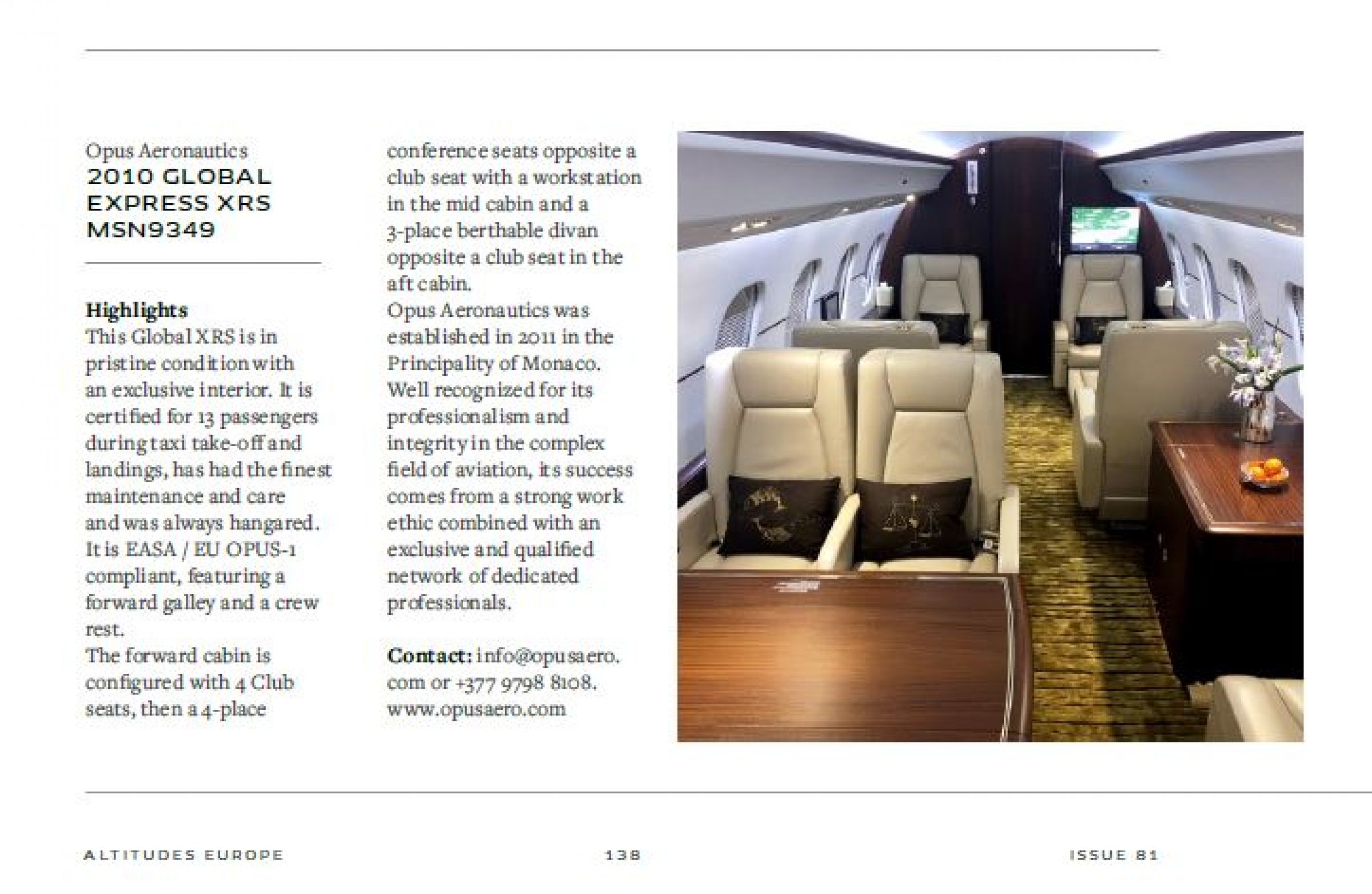 Opus Aero Altitudes Europe Opus Aero Altitudes Europe